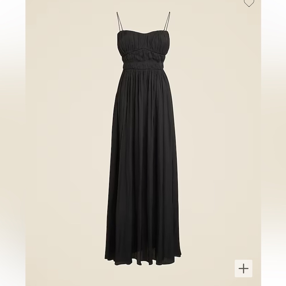 NEW! J.Crew size 8 BLACK Gathered dress in luster crepe